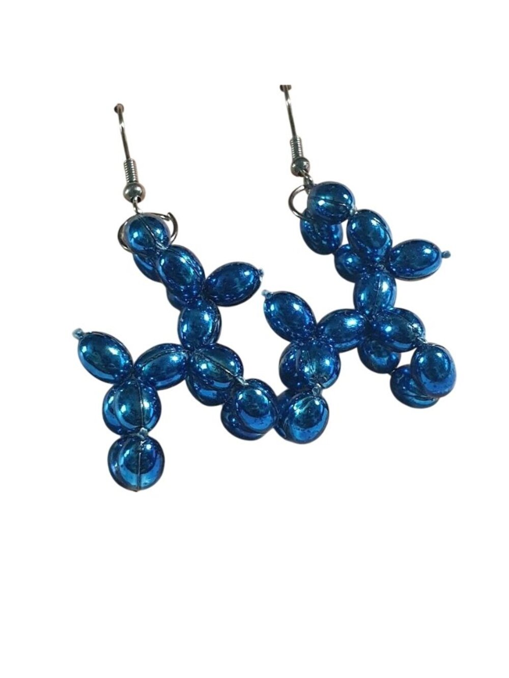 Blue Balloon Animal Shaped Dangle Earrings Handmade Lightweight Fun Jewelry Girl
